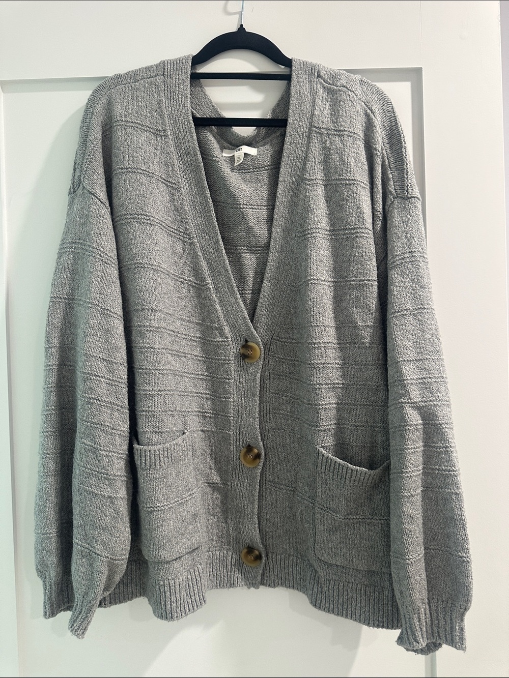 bp Light Gray Knit Button-Front Cardigan